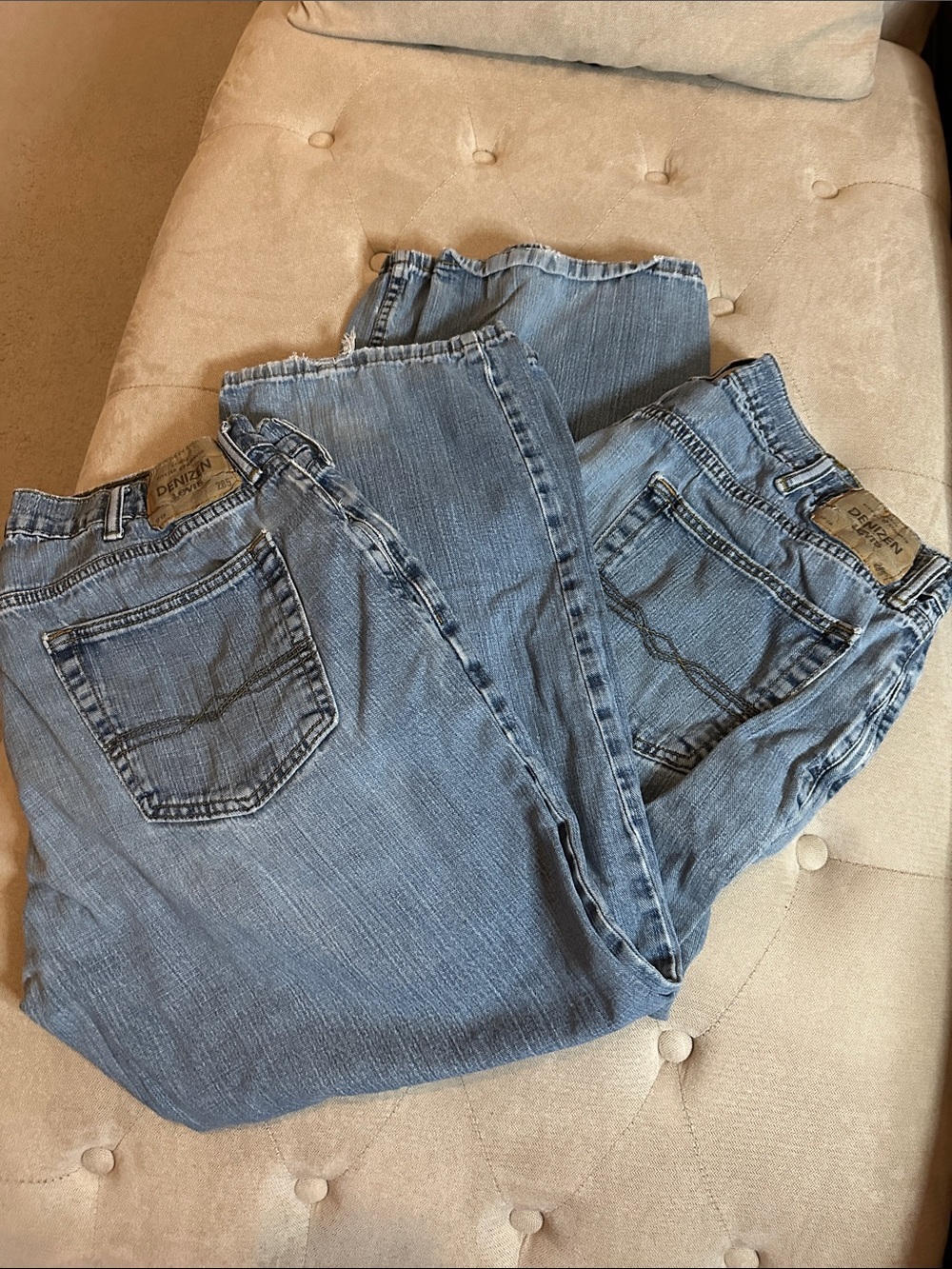 Denizen from Levi's Light Blue Boyfriend Jeans - Frayed Hem